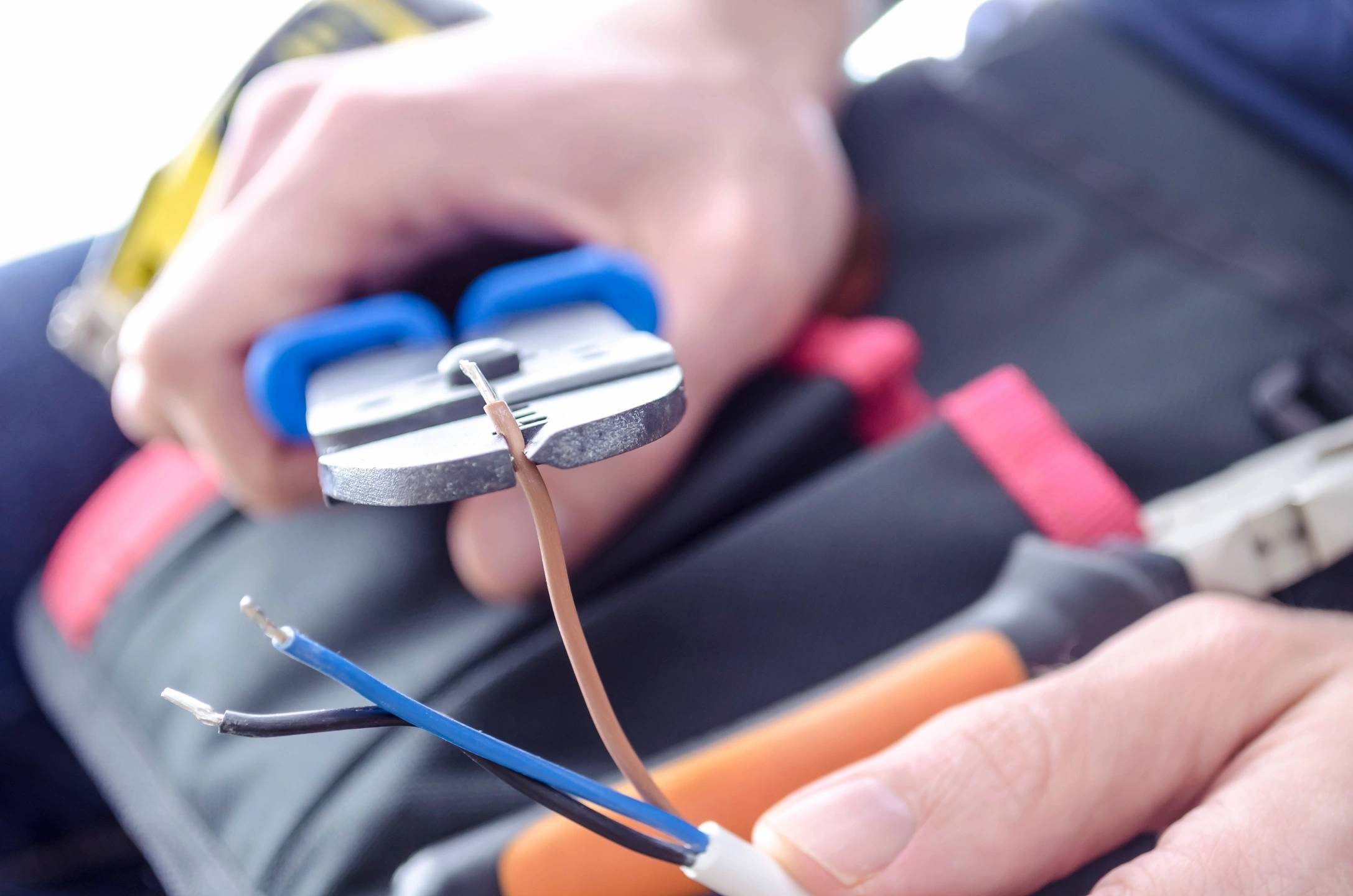 use of a tool to prepare wire for electric installation